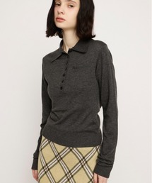 SLY | HG KNIT POLO TOPS ハイゲージ ニットポロ トップス 春服(ニット/セーター)
