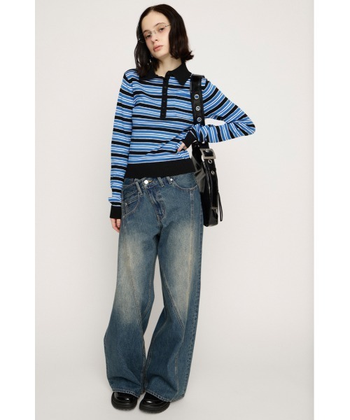 SLY（スライ）の「HG KNIT POLO TOPS ハイゲージ ニットポロ トップス 春服（ニット/セーター・レディース・杢グレー/ブルー系その他・FREE）」の11枚目の写真