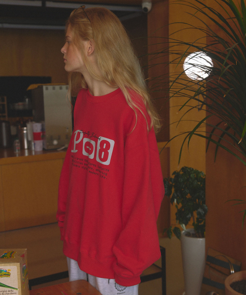 PO8(ピーオーエイト)の「08 NARRATIVE SWEATSHIRT - RED(スウェット・レディース・その他・MEDIUM/LARGE)」の2枚目の写真