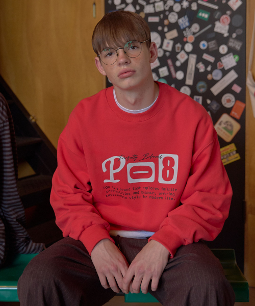 PO8(ピーオーエイト)の「08 NARRATIVE SWEATSHIRT - RED(スウェット・レディース・その他・MEDIUM/LARGE)」の4枚目の写真