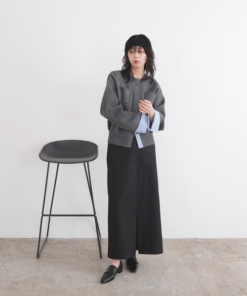 LIAN（リアン）の「シャツドッキングニットカーデ（カーディガン/ボレロ・レディース・ピンク/アイボリー/グレー/チャコールグレー・FREE）」の15枚目の写真