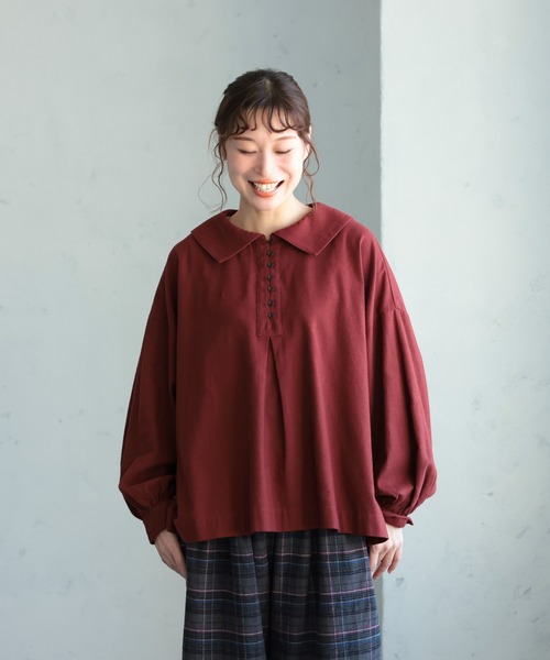 soulberry(ソウルベリー)の「「わがまま別注」秋、かわいいブラウス(シャツ/ブラウス・レディース・ボルドー・5L/4L/3L/LL/L/M)」の5枚目の写真