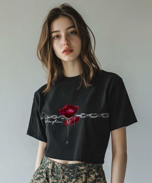 ONEHUNDREDPERCENT FOR WOMAN(ワンハンドレッドパーセントフォーウーマン)の「OHPxAIDAEVEリデンプションウーマンクロップ半袖(Tシャツ/カットソー・レディース・その他・S/M)」の2枚目の写真