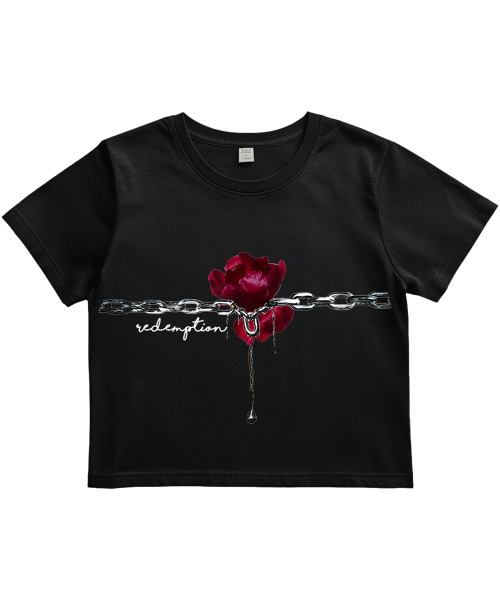 ONEHUNDREDPERCENT FOR WOMAN(ワンハンドレッドパーセントフォーウーマン)の「OHPxAIDAEVEリデンプションウーマンクロップ半袖(Tシャツ/カットソー・レディース・その他・S/M)」の4枚目の写真