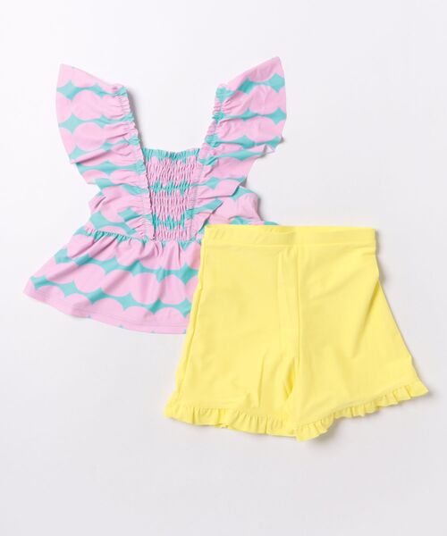 Ocean&Ground(オーシャン&グラウンド)の「【Ocean&Ground】フリルショルダーセットアップ水着/UVカット(水着・キッズ・マルチ/エメラルド/パープル・120/110/100/90/140/130)」の3枚目の写真
