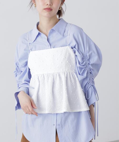 FREE'S MART（フリーズマート）の「◆ドットジャガードキャミソールビスチェ（シャツ/ブラウス・レディース・ベージュ/ホワイト/ブラック・FREE）」の2枚目の写真