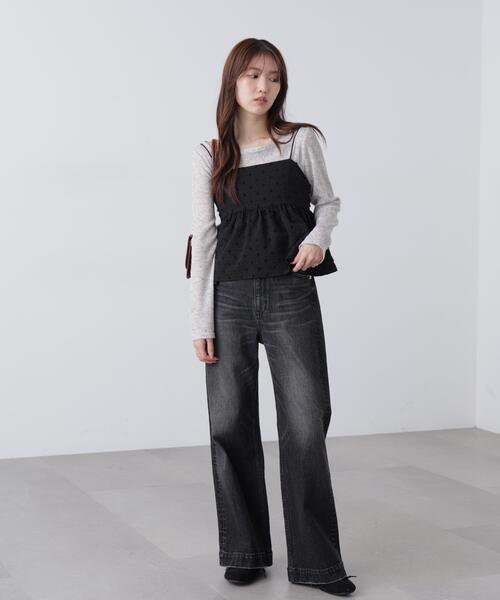 FREE'S MART（フリーズマート）の「◆ドットジャガードキャミソールビスチェ（シャツ/ブラウス・レディース・ベージュ/ホワイト/ブラック・FREE）」の6枚目の写真