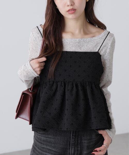 FREE'S MART（フリーズマート）の「◆ドットジャガードキャミソールビスチェ（シャツ/ブラウス・レディース・ベージュ/ホワイト/ブラック・FREE）」の7枚目の写真