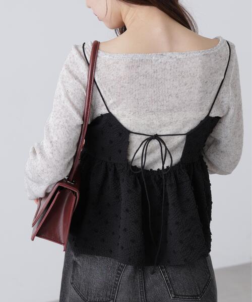 FREE'S MART（フリーズマート）の「◆ドットジャガードキャミソールビスチェ（シャツ/ブラウス・レディース・ベージュ/ホワイト/ブラック・FREE）」の9枚目の写真