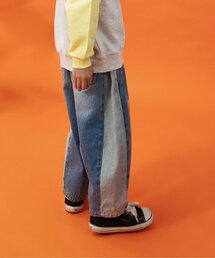 BREEZE | サイドラインワイドデニムパンツ_ジュニア対応(デニムパンツ)