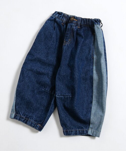 BREEZE（ブリーズ）の「サイドラインワイドデニムパンツ_ジュニア対応（デニムパンツ・キッズ・ブルー/サックスブルー・90/100/150/130/110/140/120）」の2枚目の写真
