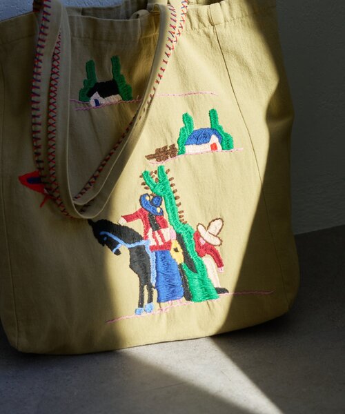 BEARDSLEY（ビアズリー）の「メキシカン刺繍Bag（トートバッグ・レディース・ベージュ・FREE）」の9枚目の写真