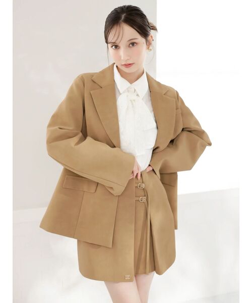 dazzlin（ダズリン）の「シングルテーラードジャケット（テーラードジャケット・レディース・グレー/ベージュ/チャコールグレー/アイボリー・FREE）」の4枚目の写真