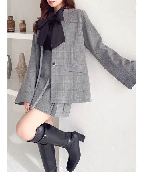 dazzlin（ダズリン）の「シングルテーラードジャケット（テーラードジャケット・レディース・グレー/ベージュ/チャコールグレー/アイボリー・FREE）」の3枚目の写真