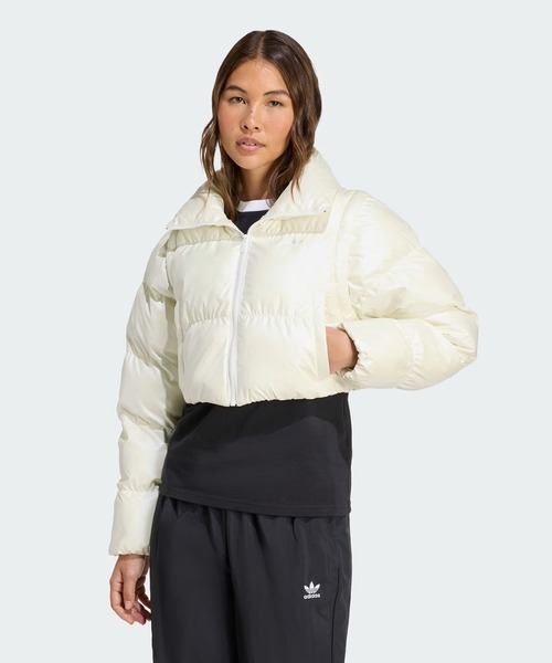 adidas(アディダス)の「【adidas】ADICOLOR SHORT PUFFER JACKET(ダウンジャケット/コート・レディース・ホワイト・M/S)」の1枚目の写真