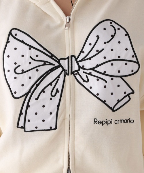 repipi armario(レピピ アルマリオ)の「BIGリボンWZIPパーカー(パーカー・キッズ・アイボリー/ブラック/グレー・SMALL/MEDIUM/LARGE)」の20枚目の写真