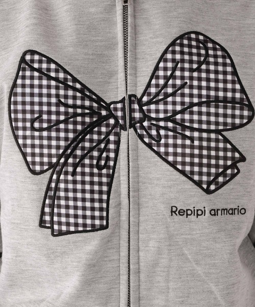repipi armario(レピピ アルマリオ)の「BIGリボンWZIPパーカー(パーカー・キッズ・アイボリー/ブラック/グレー・SMALL/MEDIUM/LARGE)」の22枚目の写真