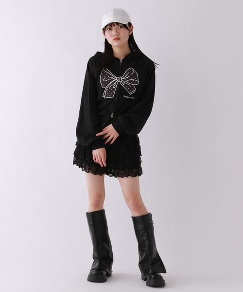 repipi armario(レピピ アルマリオ)の「BIGリボンWZIPパーカー(パーカー・キッズ・アイボリー/ブラック/グレー・SMALL/MEDIUM/LARGE)」の6枚目の写真