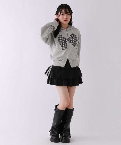 repipi armario(レピピ アルマリオ)の「BIGリボンWZIPパーカー(パーカー・キッズ・アイボリー/ブラック/グレー・SMALL/MEDIUM/LARGE)」の10枚目の写真