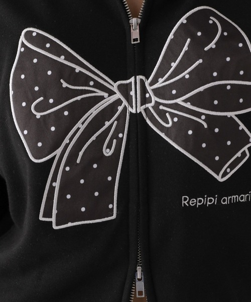 repipi armario(レピピ アルマリオ)の「BIGリボンWZIPパーカー(パーカー・キッズ・アイボリー/ブラック/グレー・SMALL/MEDIUM/LARGE)」の18枚目の写真