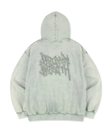 WASHED TAG HOODIE - OLIVE
