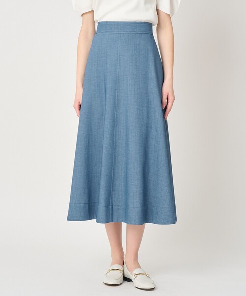 ANAYI(アナイ)の「【セットアップ対応商品】オックスストレッチフレア スカート(スカート・レディース・ピンク/ベージュ/ダークインディゴブルー・34/36/38)」の12枚目の写真