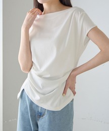 接触冷感ドレープデザインTシャツ