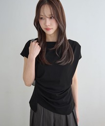 接触冷感ドレープデザインTシャツ