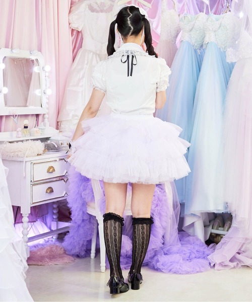 BODYLINE(ボディライン)の「3段フリルレイヤードチュールパニエ(スカート・レディース・ホワイト/オフホワイト/ブラック・FREE)」の13枚目の写真