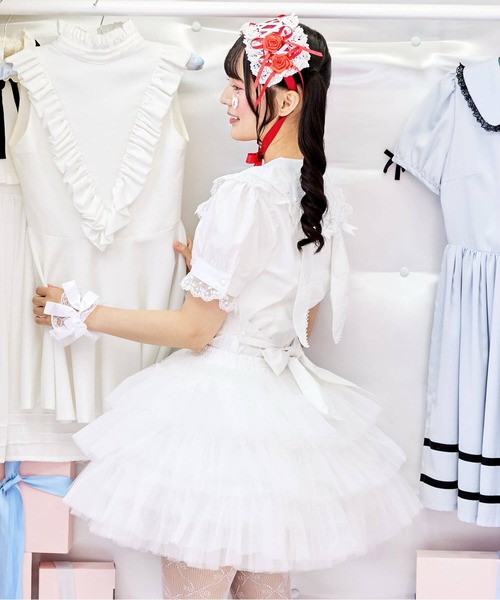 BODYLINE(ボディライン)の「3段フリルレイヤードチュールパニエ(スカート・レディース・ホワイト/オフホワイト/ブラック・FREE)」の19枚目の写真