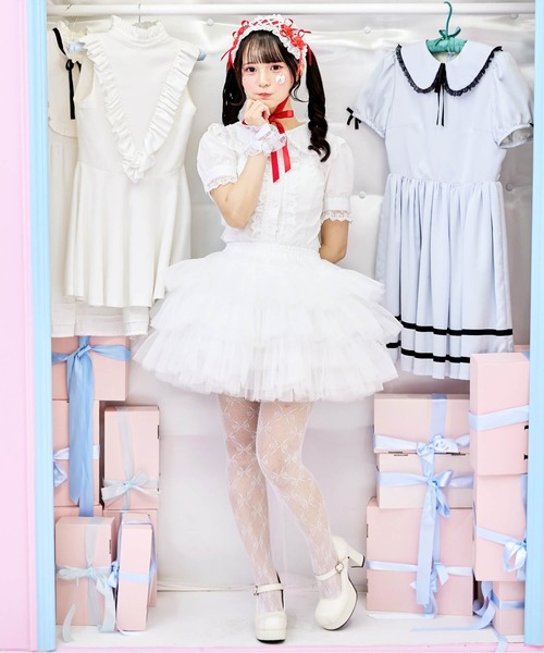 BODYLINE(ボディライン)の「3段フリルレイヤードチュールパニエ(スカート・レディース・ホワイト/オフホワイト/ブラック・FREE)」の20枚目の写真