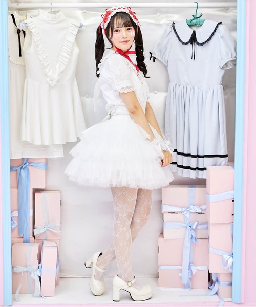BODYLINE(ボディライン)の「3段フリルレイヤードチュールパニエ(スカート・レディース・ホワイト/オフホワイト/ブラック・FREE)」の22枚目の写真