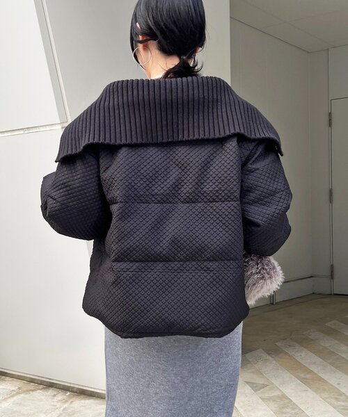 un dix cors（アンディコール）の「襟付きエンボスダウン（ダウンジャケット/コート・レディース・ブラック/ブラウン・FREE）」の13枚目の写真