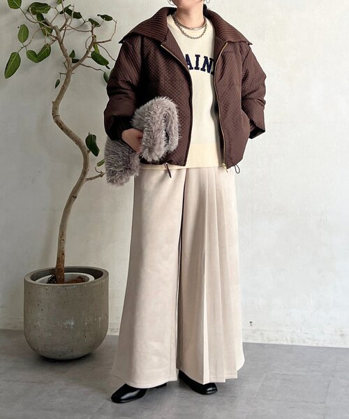 un dix cors（アンディコール）の「襟付きエンボスダウン（ダウンジャケット/コート・レディース・ブラック/ブラウン・FREE）」の16枚目の写真