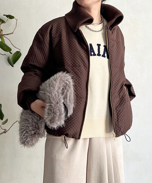 un dix cors（アンディコール）の「襟付きエンボスダウン（ダウンジャケット/コート・レディース・ブラック/ブラウン・FREE）」の17枚目の写真