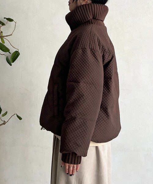 un dix cors（アンディコール）の「襟付きエンボスダウン（ダウンジャケット/コート・レディース・ブラック/ブラウン・FREE）」の21枚目の写真