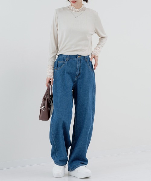 refinedworks（リファインドワークス）の「【refinedworks】加工感 が可愛い バギーカーブパンツ！（デニムパンツ・レディース・ネイビー/ブラック・FREE）」の16枚目の写真