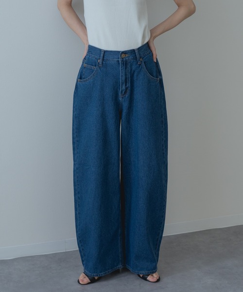 refinedworks（リファインドワークス）の「【refinedworks】加工感 が可愛い バギーカーブパンツ！（デニムパンツ・レディース・ネイビー/ブラック・FREE）」の7枚目の写真