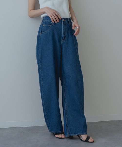 refinedworks（リファインドワークス）の「【refinedworks】加工感 が可愛い バギーカーブパンツ！（デニムパンツ・レディース・ネイビー/ブラック・FREE）」の8枚目の写真