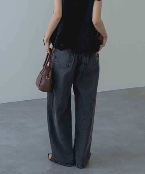 refinedworks（リファインドワークス）の「【refinedworks】加工感 が可愛い バギーカーブパンツ！（デニムパンツ・レディース・ネイビー/ブラック・FREE）」の5枚目の写真