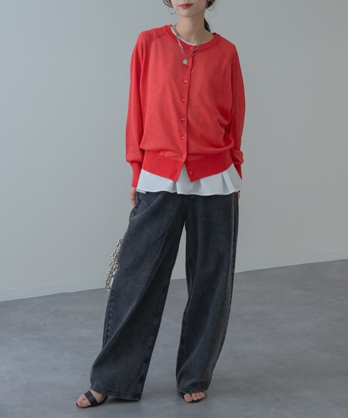 refinedworks（リファインドワークス）の「【refinedworks】加工感 が可愛い バギーカーブパンツ！（デニムパンツ・レディース・ネイビー/ブラック・FREE）」の11枚目の写真