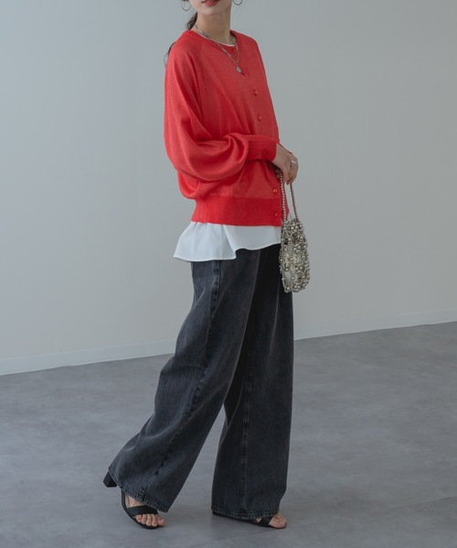 refinedworks（リファインドワークス）の「【refinedworks】加工感 が可愛い バギーカーブパンツ！（デニムパンツ・レディース・ネイビー/ブラック・FREE）」の12枚目の写真