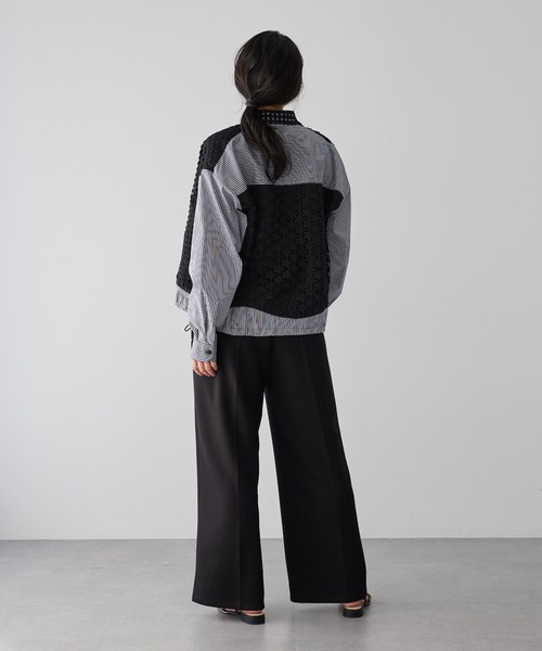 Editt by YECCA VECCA(エディットバイイェッカヴェッカ)の「レースMIXレイヤードデザインシャツ(シャツ/ブラウス・レディース・ホワイト/ブルー系その他6/ブラック系その他2・FREE)」の14枚目の写真