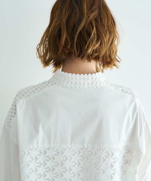 Editt by YECCA VECCA(エディットバイイェッカヴェッカ)の「レースMIXレイヤードデザインシャツ(シャツ/ブラウス・レディース・ホワイト/ブルー系その他6/ブラック系その他2・FREE)」の20枚目の写真