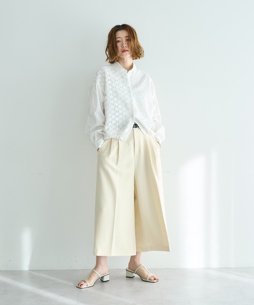 Editt by YECCA VECCA(エディットバイイェッカヴェッカ)の「レースMIXレイヤードデザインシャツ(シャツ/ブラウス・レディース・ホワイト/ブルー系その他6/ブラック系その他2・FREE)」の22枚目の写真