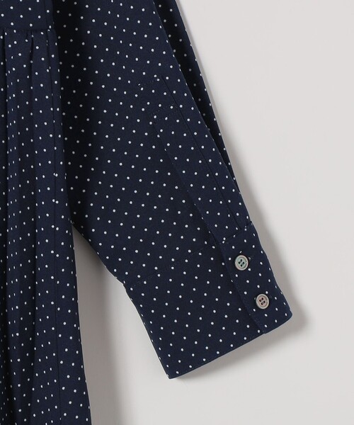 SHIPS any（シップス エニィ）の「SHIPS any:〈手洗い可能〉ドット バンドカラー プリーツ ロング ワンピース（ワンピース・レディース・ブラック/ネイビー・ONE SIZE）」の22枚目の写真