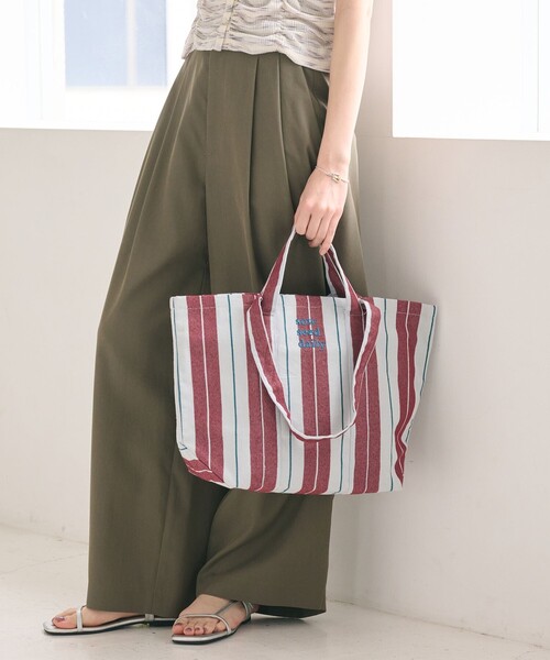 beej（ビージ）の「【別注】＜beej＞ストライプ 2WAY トートバッグ（トートバッグ・レディース・ブラウン/ワインレッド/ブラック・FREE）」の12枚目の写真