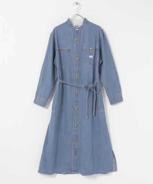 Lee（リー）の「『別注』Lee×DOORS　WORK SHIRTS ONE-PIECE（ワンピース・レディース・ライトブルー/ネイビー・ONE）」の4枚目の写真