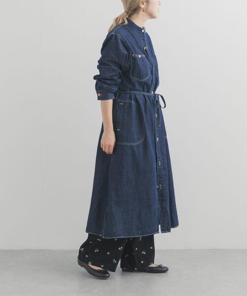 Lee（リー）の「『別注』Lee×DOORS　WORK SHIRTS ONE-PIECE（ワンピース・レディース・ライトブルー/ネイビー・ONE）」の8枚目の写真