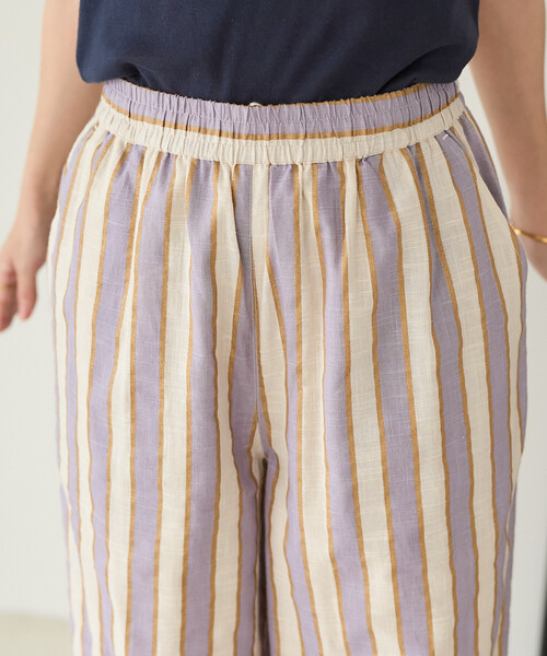 FREAK'S STORE(フリークスストア)の「インド ストライププリントパンツ/イージーパンツ(その他パンツ・レディース・ラベンダー/ネイビー・フリ-)」の16枚目の写真